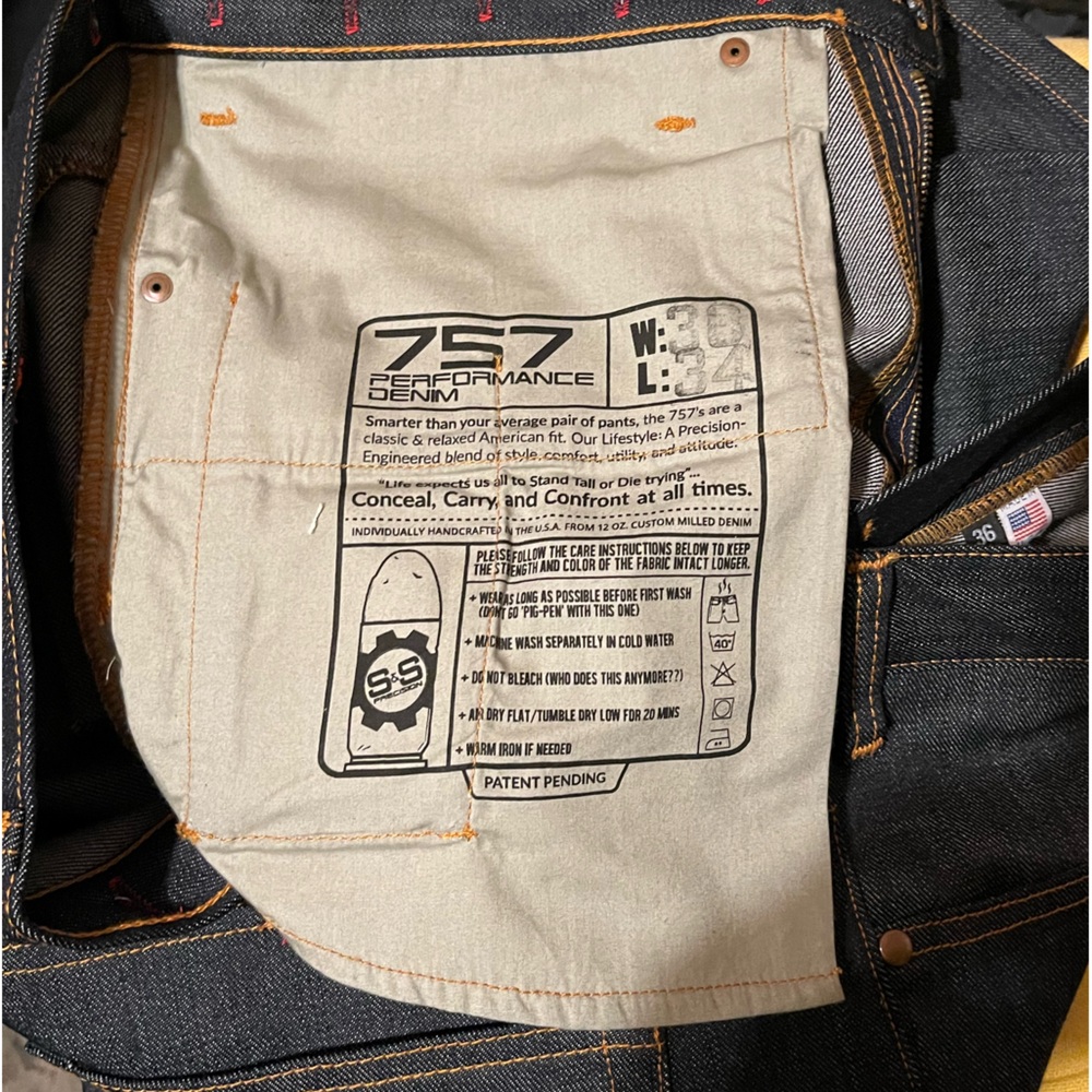 S&S PRECISION 757 Concealed Carry Denim Jeans. Sz 36X34. NWOT. Never worn! - Picture 12 of 12